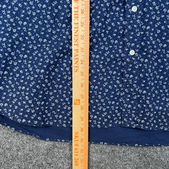 Polo Ralph Lauren Shirt Mens 2XL Blue White Flowers Floral Short Sleeve Pony - Picture 8 of 9